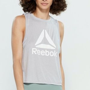 Reebok Throwback Crop Top Silver
